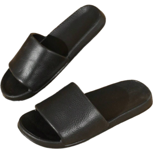 SHEIN New 2024 EVA Slippers, Glossy Faux Leather Design, Comfortable & Lightweight, Slip-Resistant Outsole, Suitable For Indoor, Outdoor, Beach