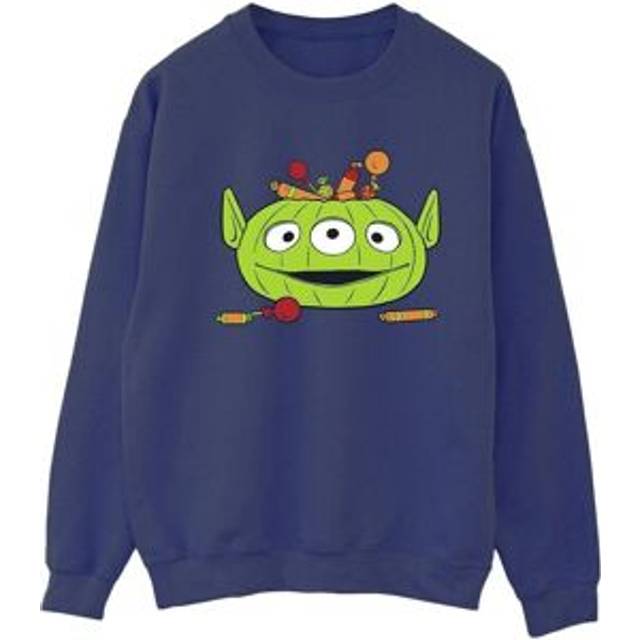 Alien Pumpkin Basket Halloween Sweatshirt - Navy