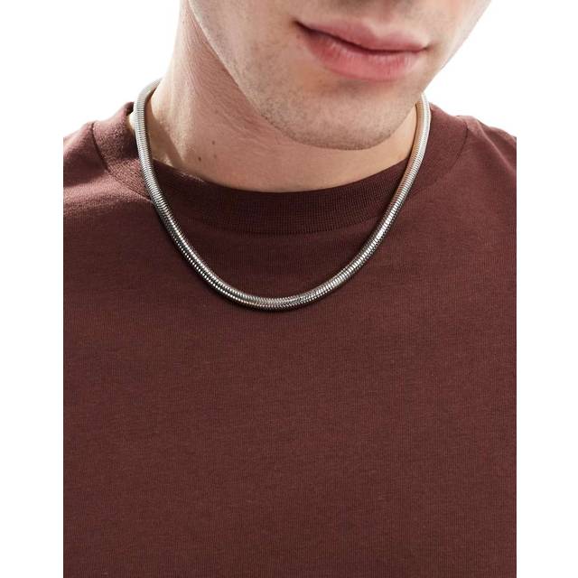 ASOS DESIGN – Silverfärgat kedjehalsband i vattentåligt, rostfritt stål
