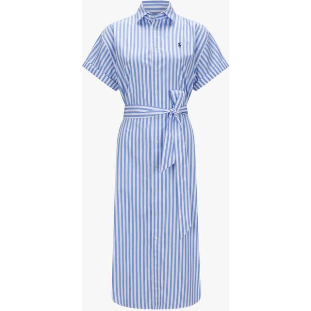 Polo Ralph Lauren, Shirt Dresses, female, Blue, L, Striped Shirt Dress with Belt