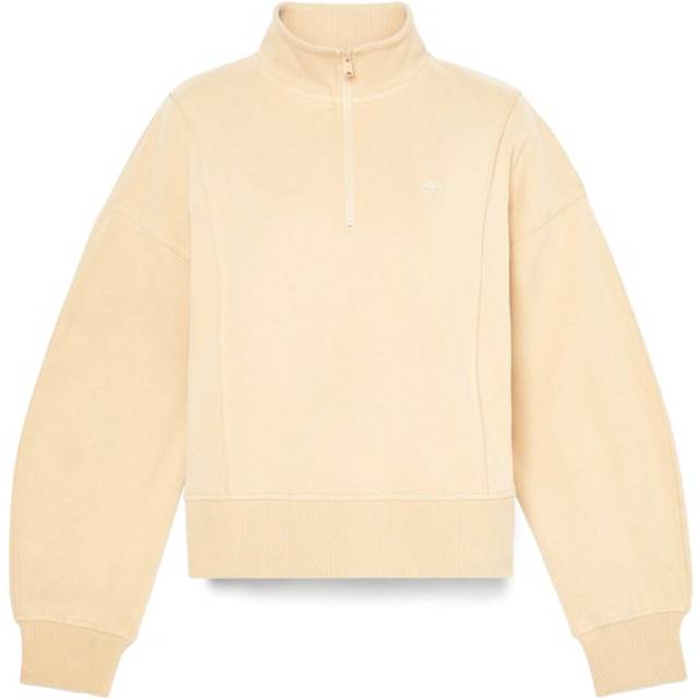 Timberland Quarter Zip Sweatshirt - Beige - Womens - Small