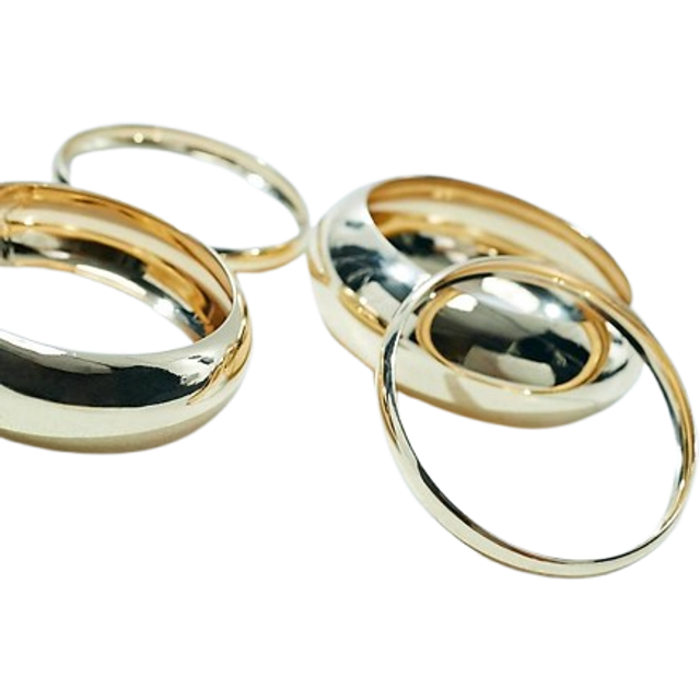 ASOS DESIGN – Guldfärgade manschettarmband med blandad design, 4-pack