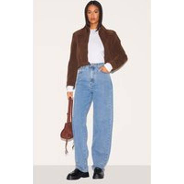 Tall Mid Blue Wash High Waist Boyfriend Jeans, Mid Blue Wash - 6