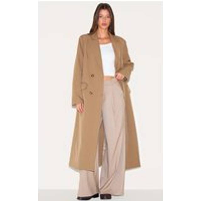 Taupe Maxi Length Duster Coat, Brown - 8
