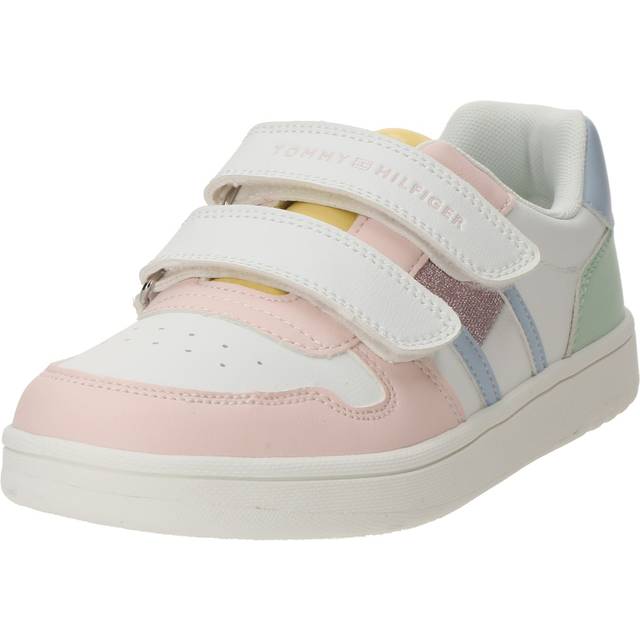 Tommy Hilfiger Girls White Faux Leather Trainers - 28