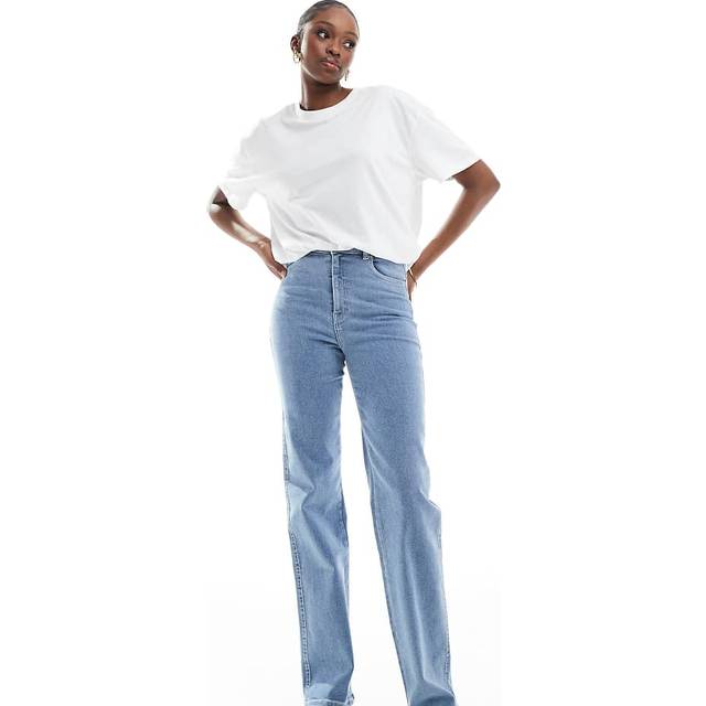 Dr Denim Tall – Moxy – Ljusa, tvättade jeans med raka ben-Blå