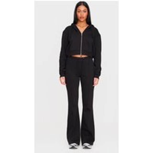 Tall Black Slim Fit Seam Detail Flare Joggers, Black - XS
