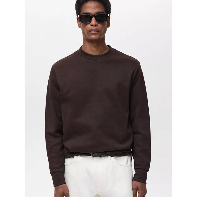 Regular-fit cotton sweatshirt chocolate - Man - S - MANGO MAN - Chocolate