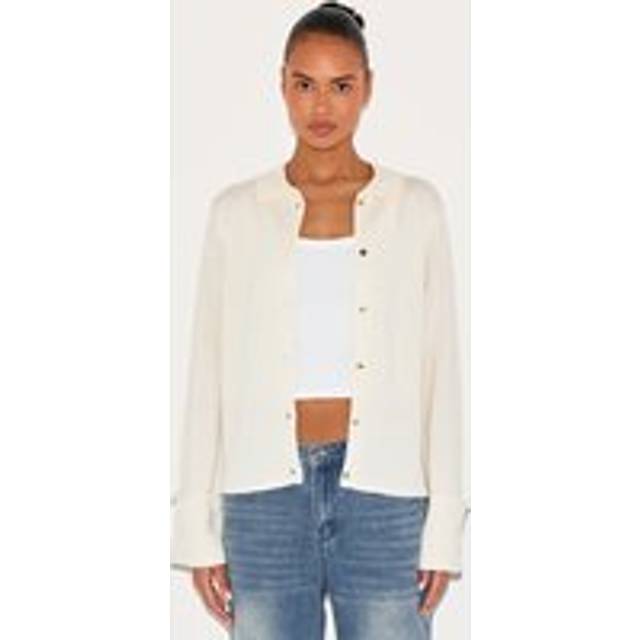 Cream Deep Cuff Button Cardigan, White - XS