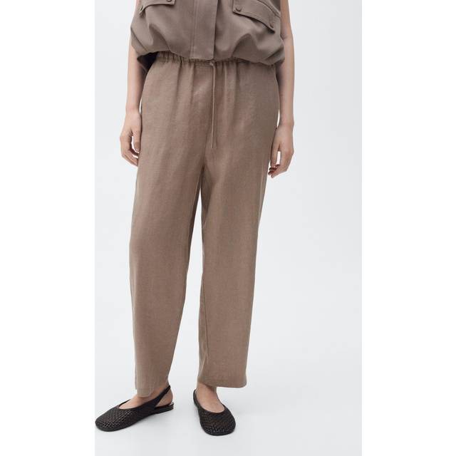 Mango Straight Pure Linen Trousers