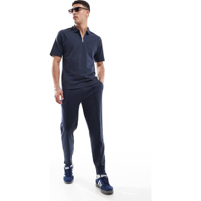 New Look Men's Navy Regular Pintucked Joggers - M