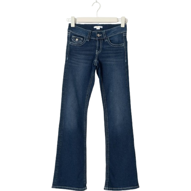 Gina Tricot-Chunky low flare jeans-low waist jeans-Blå-152-Tjej
