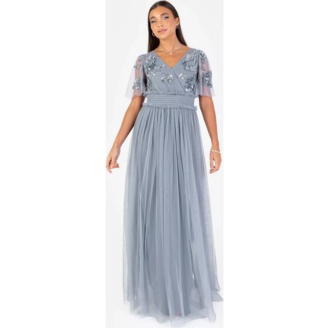 Maya Deluxe Shirred Waist Embellished Maxi Dress