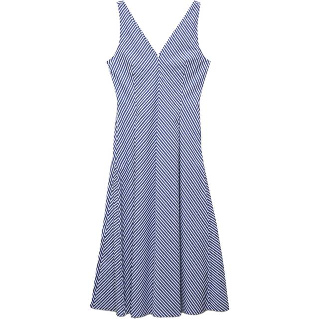 Mango Prima Stripe Midi Dress, Medium Blue