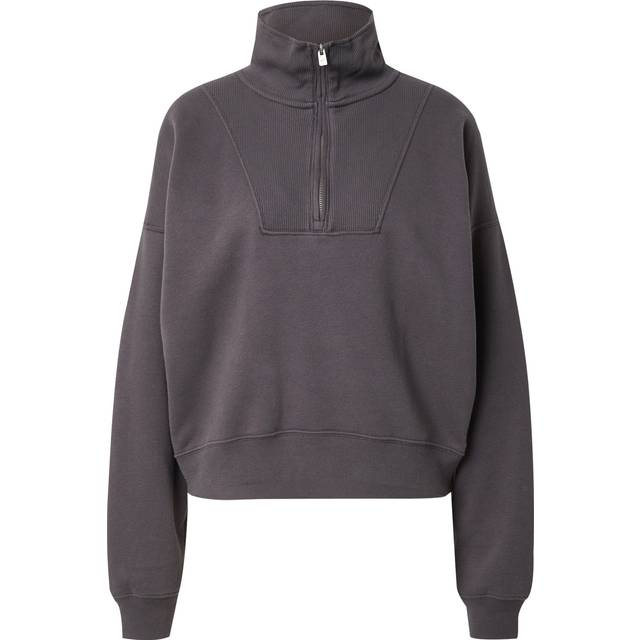 Easy Ribbed Yoke Half-Zip Sweatshirt
