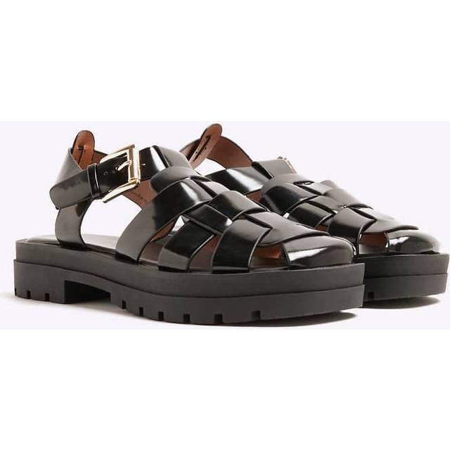 River Island Womens Black Fisherman Sandals - 6