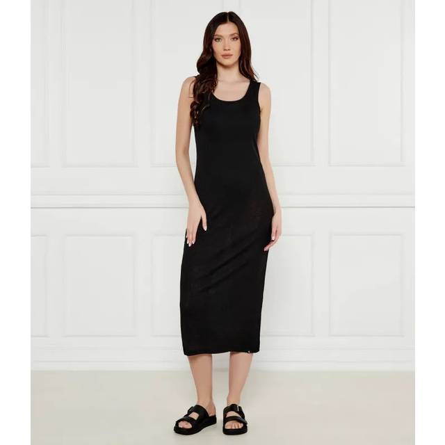 Rib Jersey Maxi Beach Dress - Black - L