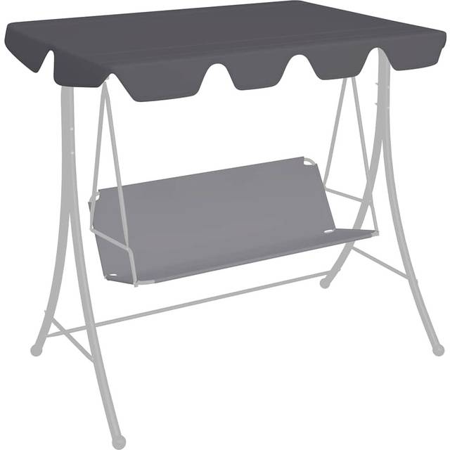 Replacement Canopy for Garden Swing Anthracite 188/168x110/145cm - Grey (18cm H X 188cm D)