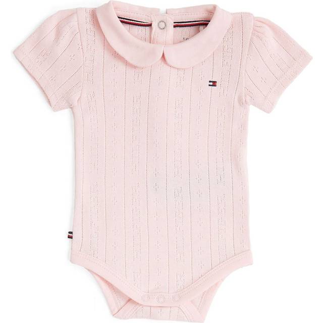 Tommy Hilfiger Girls Pink Pointelle Cotton Bodysuit - 6-9 month