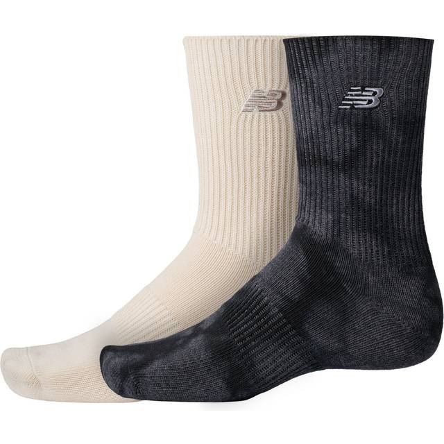 New Balance Socks Rib Marled Tie Dye Midcalf Black Cream Tie Dye, S - Black/Cream