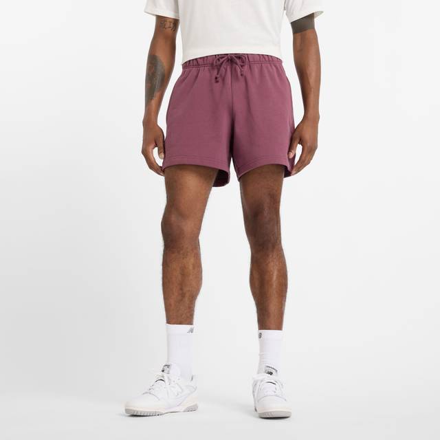 New Balance Men's Athletics French Terry Short 5" in Purple Cotton, size Small