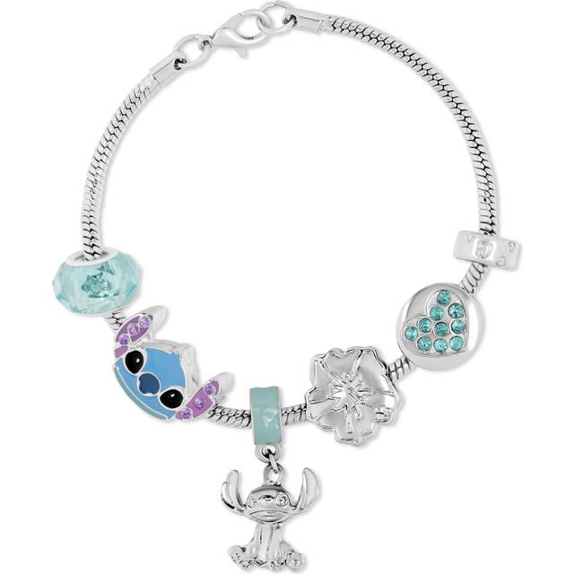Disney Stitch Silver Plated Charm Bracelet