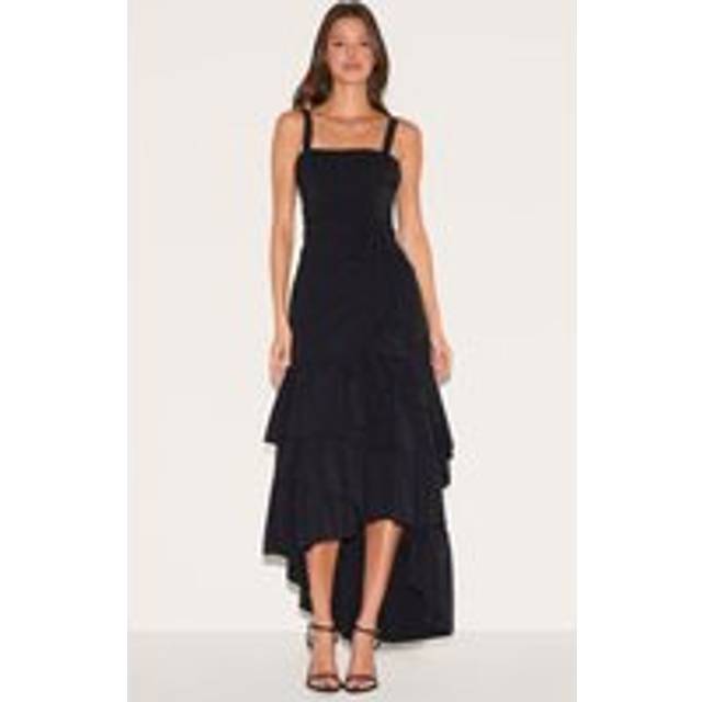 Black Strappy Ruched Detail Maxi Dress, Black - 14
