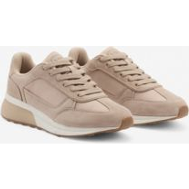 Leather mixed sneakers beige - Man - 10 - MANGO MAN - Beige