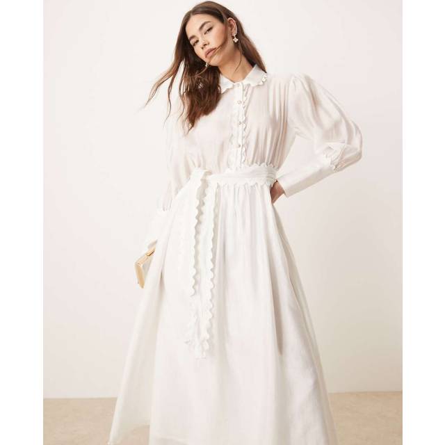 Sister Jane Skipper Ric Rac Trim Midi Dress, White