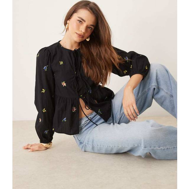 Nobody's Child Bernice Cotton-Cloqué Blouse - UK 16