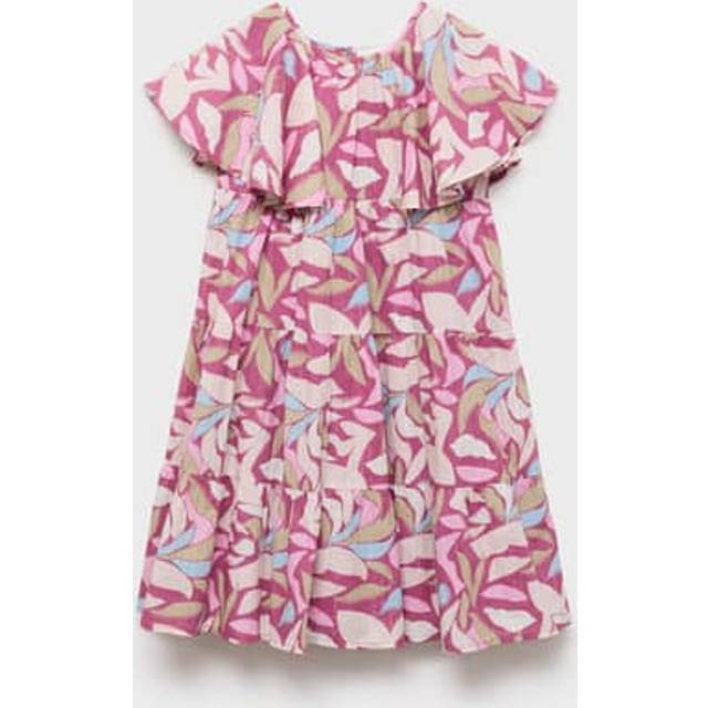 Printed short dress purple - Kids - 6 - MANGO KIDS - Purple