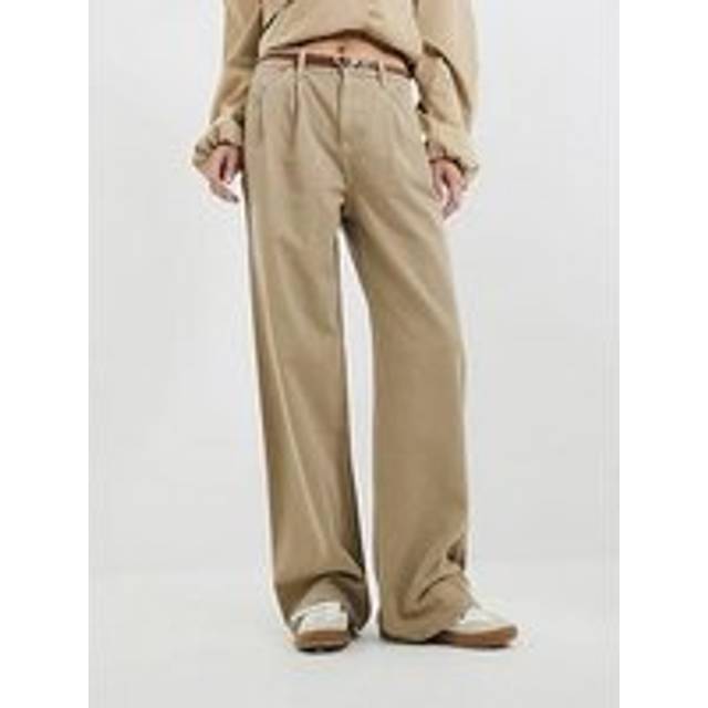 River Island Womens Beige Denim Tailored Baggy Jeans - 8L