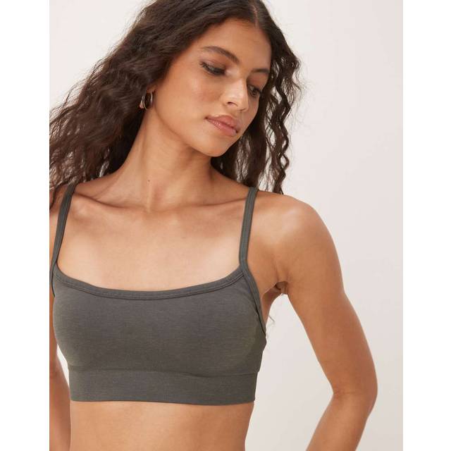 Sculpt Seamless Bandeau Sports Bra - Dark Olive Marl