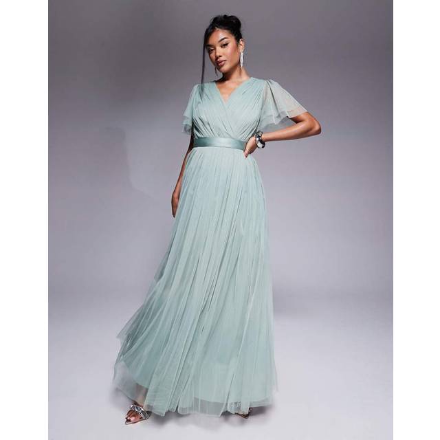 Anaya With Love Wrap Tulle Maxi Dress