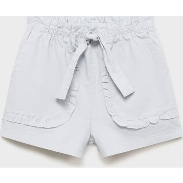 Linen shorts with belt sky blue - Kids - 5-6 years - MANGO KIDS - Sky Blue