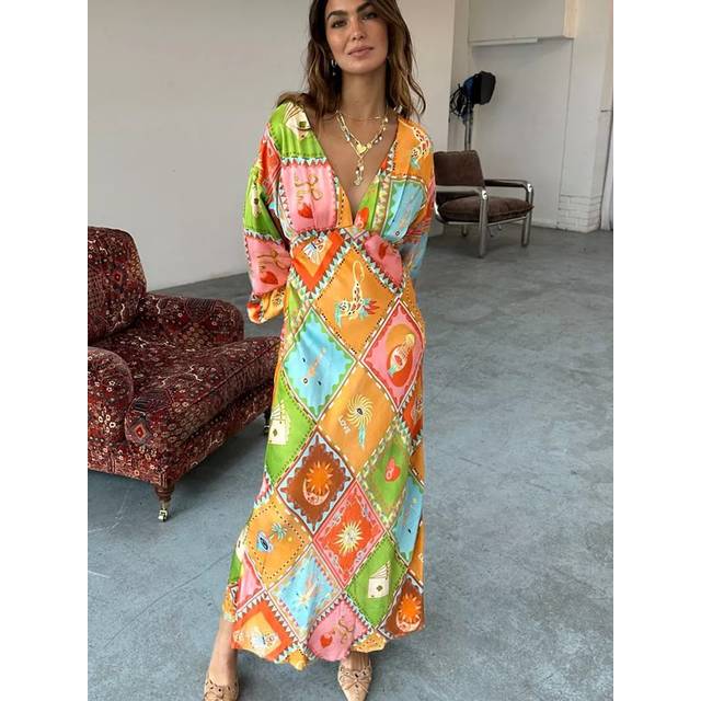Never Fully Dressed Emma Diamond Print Dress, Multi