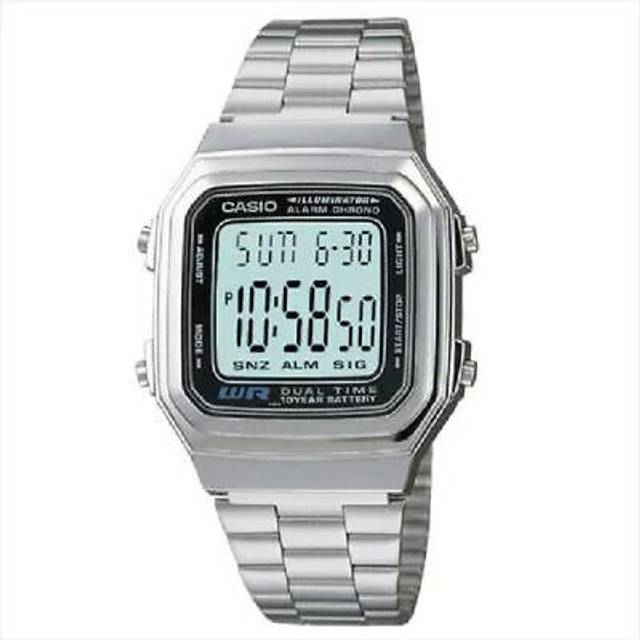 Casio a-178wa-1a | stainless steel quartz digital unisex watch with led backligh