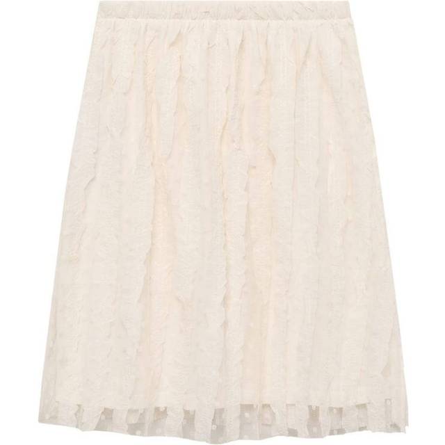 Mango Kids' Elsa Polka Dot Tulle Skirt, Cream