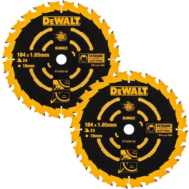Dewalt DT10303 2 x Circular Saw Blades 184 x 16 x 40T Extreme Framing DWE560
