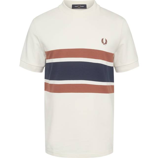 Fred Perry Panelled T Shirt Light Ecru