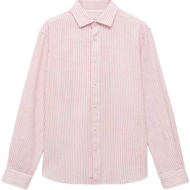 Mango Emma Stripe Linen Blend Regular Fit Shirt