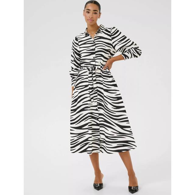 Emine Olga Zebra Shirt Dress - Chalk/Black Animal - Danish brand KAFFE has been offering timeless collections adorned with feminine details since 1993. The label offers a range of versatile, minimalistic styles that look and feel great, making your daily edit stylish and effortless.