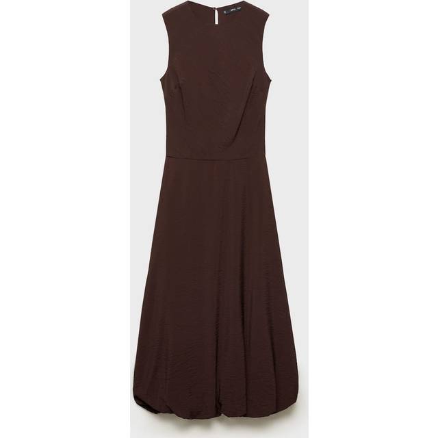 Mango Terra Sleeveless Midi Dress, Dark Brown
