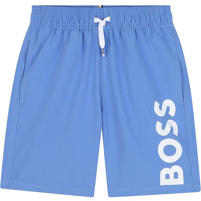Hugo Boss, Swimming Trunks, male, Blue, 4 Y, Logo Print Swim Shorts