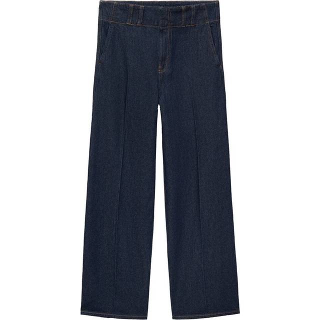 Mango High-Waisted Wide Leg Cotton Jeans