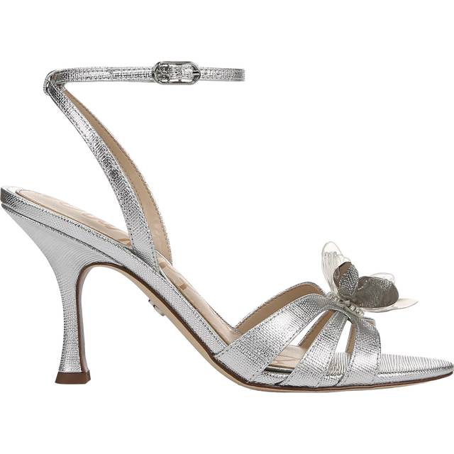 Sam Edelman Joanna Flared Heel Strappy Sandals, Soft Silver