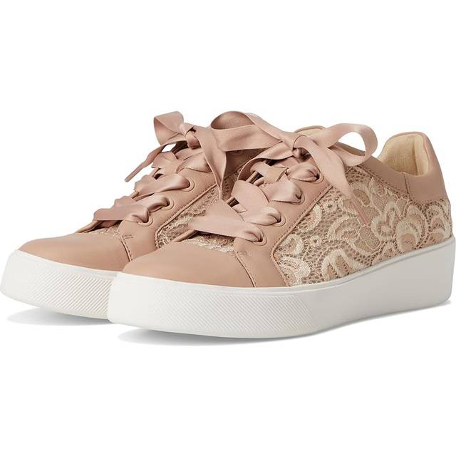 Naturalizer Morrison 2.0 Lace Up Sneaker Shoes, Vintage Mauve Leather &amp; Fabric, 8.0W Round Toe, Platform Heel
