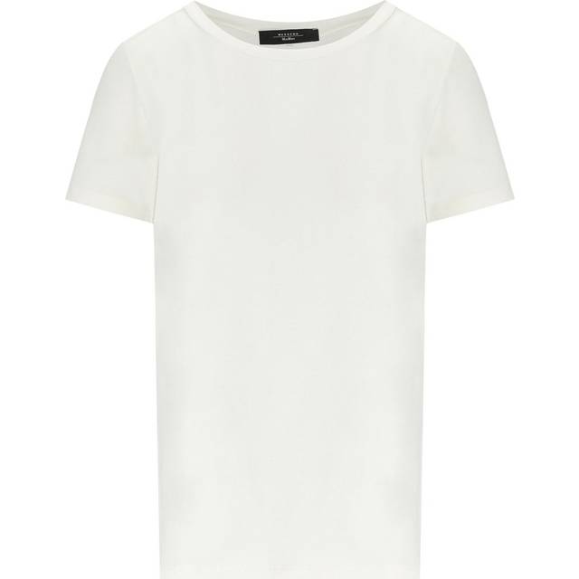 Weekend Max Mara, Topp, Dam, S, Bomull, Vit T-shirt med fjärilslogga