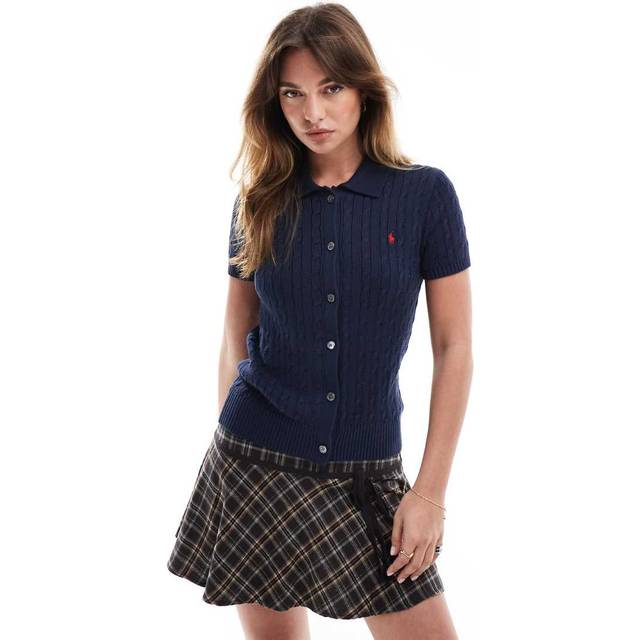 Polo Ralph Lauren – Marinblå kofta med korta ärmar och krage