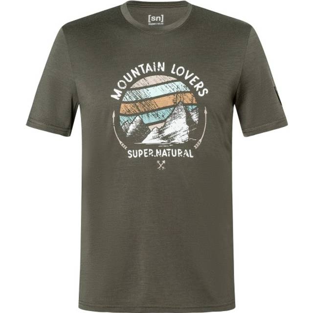 super.natural - Northern Lights Bio Jersey Tee - Merino shirt size 52 - L, brown